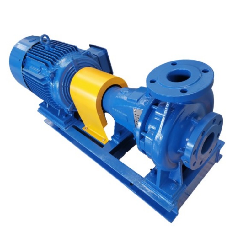 Blue end-suction centrifugal pump with electric motor